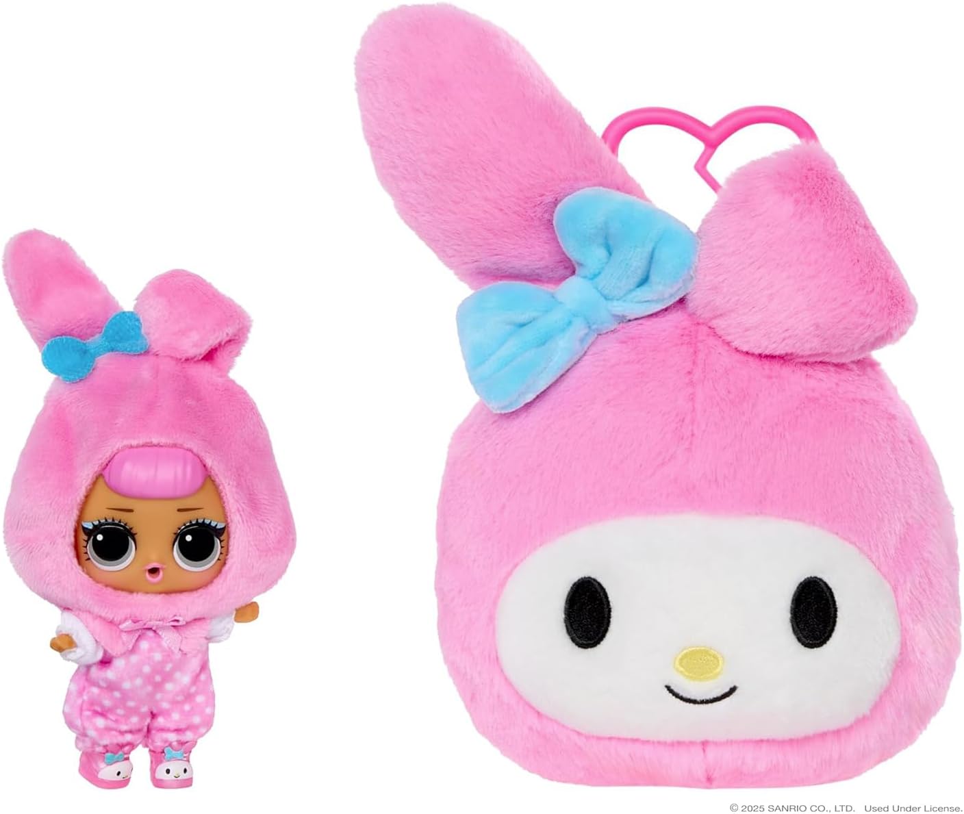 L.O.L. Surprise! Ama Hello Kitty Pelúcia Reversível Surpresa - Personagens de Pelúcia da Sanrio com L.O.L. Tot Combinando, 5 Surpresas e Chaveiro Portátil, Para Crianças a partir de 4 Anos, Branca