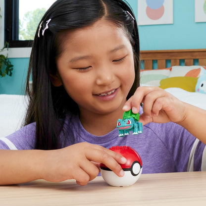 Mega Brands Pokémon Construx em Pokébola – Séries Evergreen e Generations (Bulbasaur)