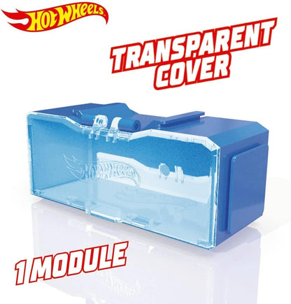 Hot Wheels Estojo para carrinhos Multibrick | Armazena até 28 carrinhos | Conecta-se às pistas | Brinque e construa, multicolorido (HWCC8C) - Inclui alça para transporte