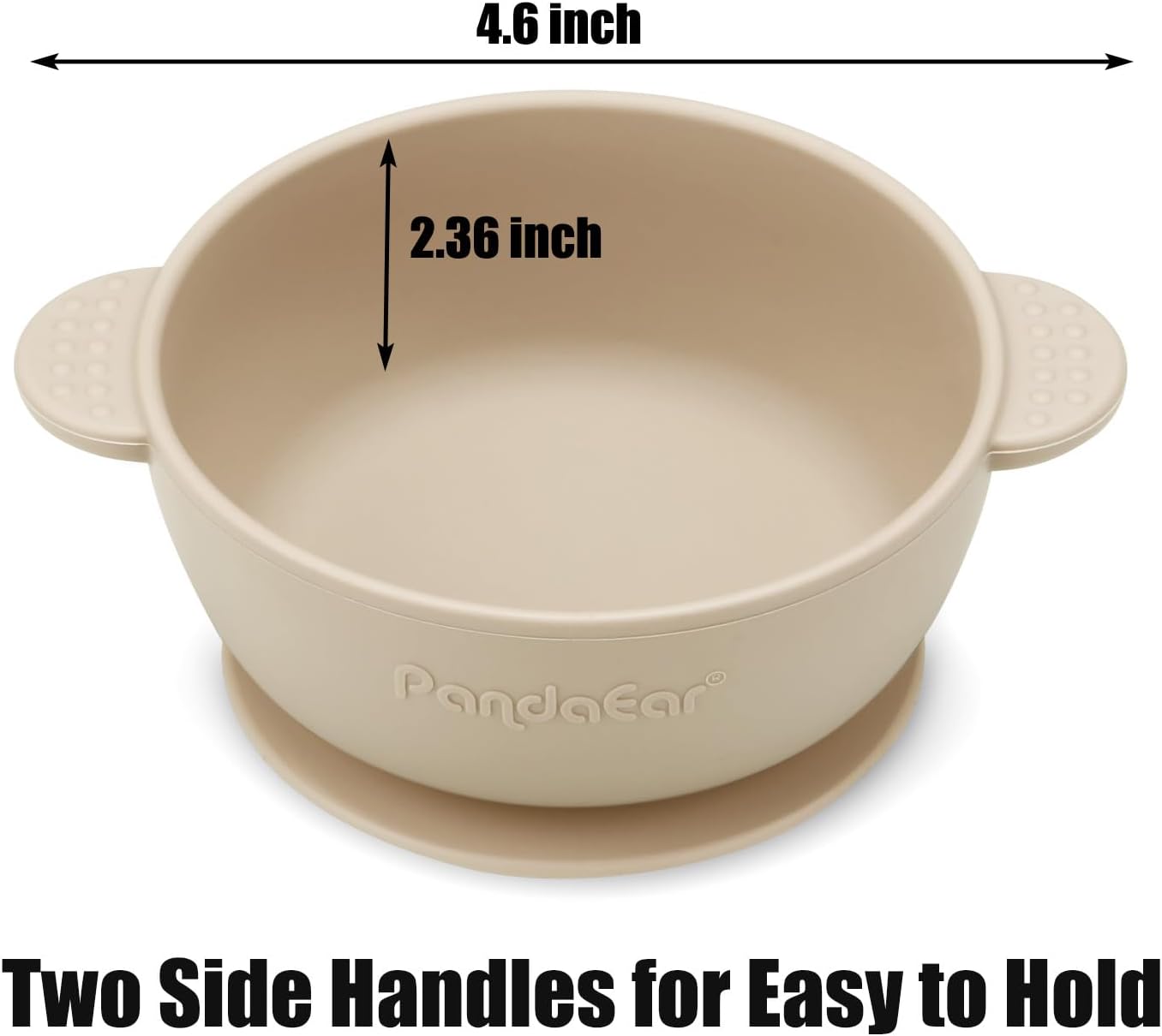 PandaEar Conjunto de 3 Tigelas de Silicone com Ventosa - Tigelas para Alimentação de Bebês e Crianças Pequenas que Não Deslizam - Macias, Seguras e Livres de BPA (Linho Azul e Verde)