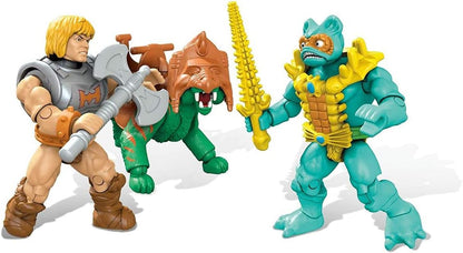 Mega Construx Masters of the Universe: Battle Cat vs. Roton – Battle Cat autêntico e totalmente articulado para montar, com sela para a figura.