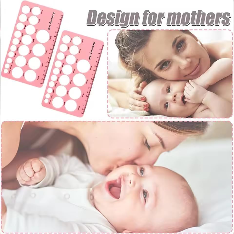 PandaEar Medidor de mamilos, medidor de tamanho de flange de bomba de amamentação, ferramenta de medição de silicone para novas mamães e mulheres que amamentam.