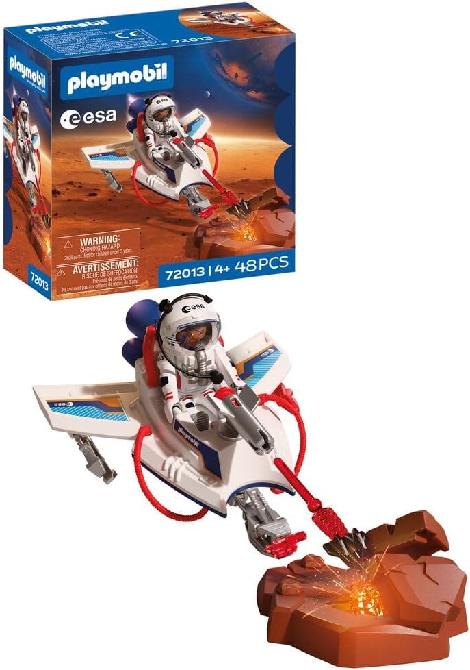 Playmobil Space ESA Planador Espacial e Astronauta – Veículo voador com função de disparo e braço de garra, exploração espacial no quarto das crianças, conjunto de brinquedo, diversão para crianças a partir de 4 anos, 72013