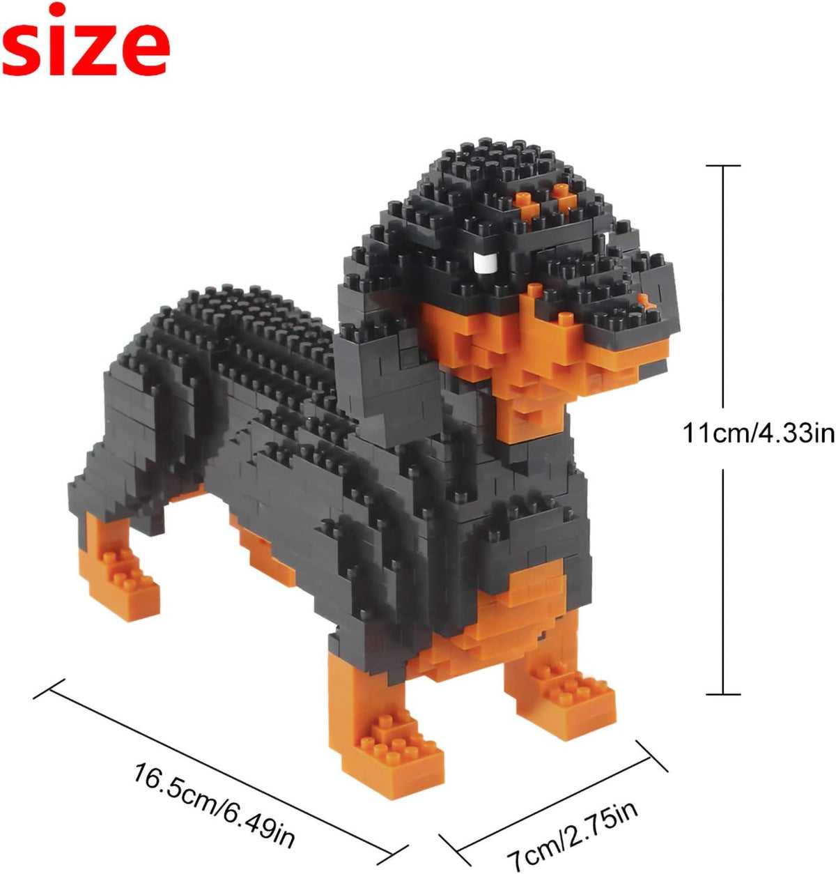 Larcele Mikro-Hund Bausteine – 880 Teile, Schnauzer-Modell, Mini-Blöcke Zum Selberbauen – Für Erwachsene Und Kinder Ab 12 Jahren