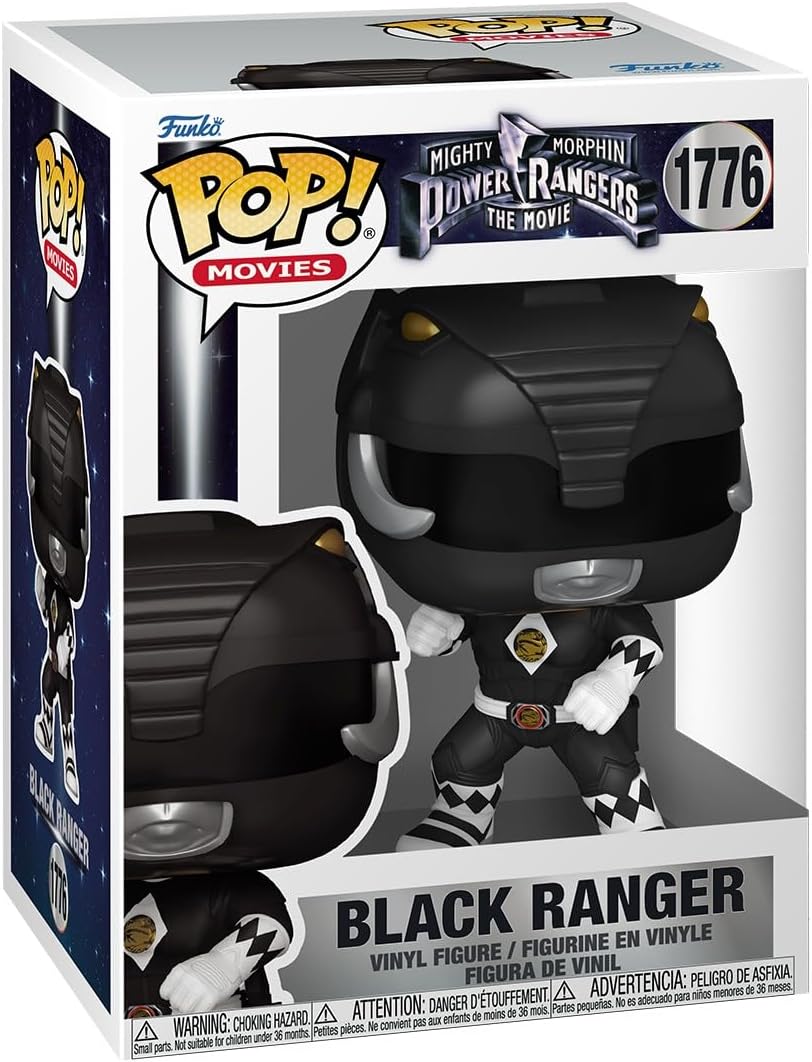 Funko Pop! Filmes: Mighty Morphin Power Rangers Filme - Ranger Negro - Figura de vinil colecionável - Ideia para presente - Produtos oficiais - Brinquedos para crianças e adultos - Fãs de cinema - Figura modelo para colecionadores