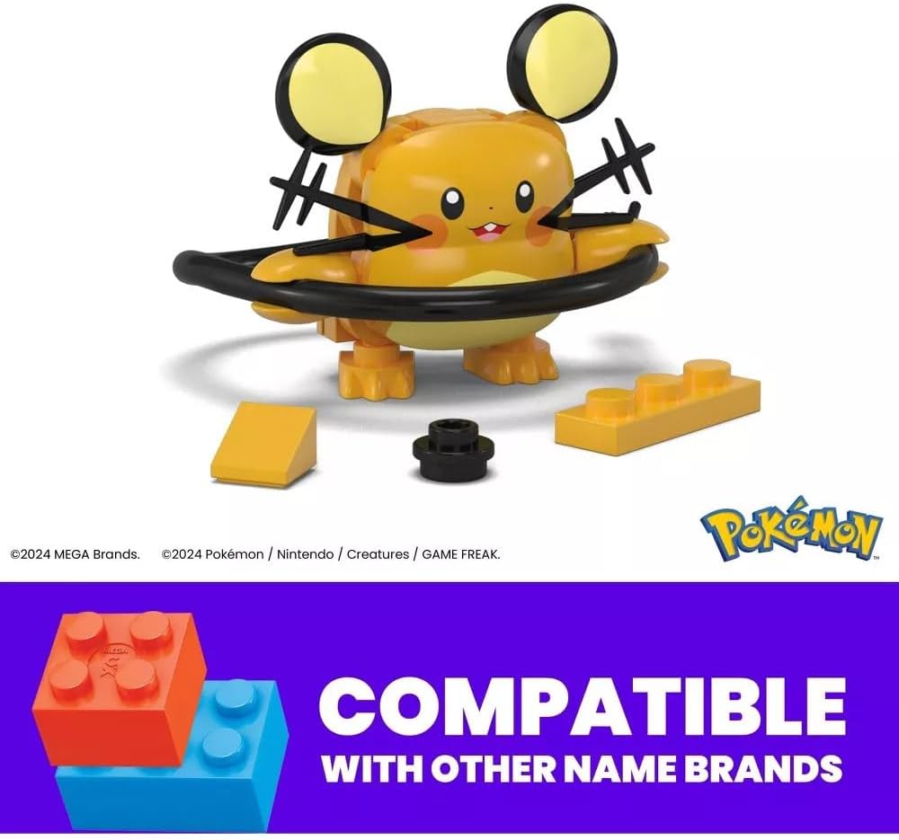 MEGA Kit de Montar Pokémon Dedenne, Figura de Ação Articulada (31 Peças) para Crianças