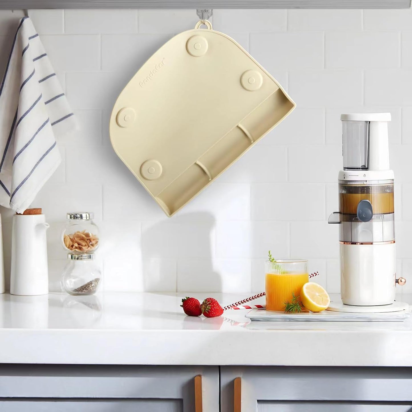 PandaEar Jogo Americano de Silicone com Ventosa (Pacote com 2) para Bebês e Crianças | Jogo Americano Infantil de Grau Alimentício para Mesa de Jantar e Restaurantes | Jogo Americano para Bebê que Adere à Mesa (Rosa + Linho)