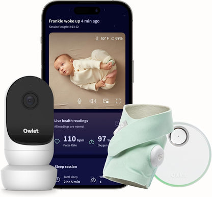 Owlet Dream Sock® - Monitor inteligente para bebês - Monitore a frequência cardíaca (pulsação) ao vivo, oxigênio em bebês - Menta