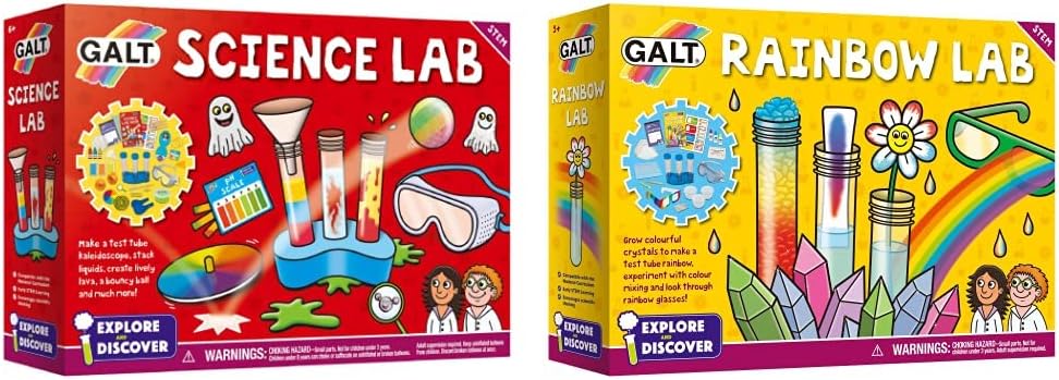 Galt Toys, Laboratório de Ciências, Kit de Ciências para Crianças, a partir de 6 anos e Brinquedos, Laboratório Arco-Íris, Kit de Ciências para Crianças, a partir de 5 anos