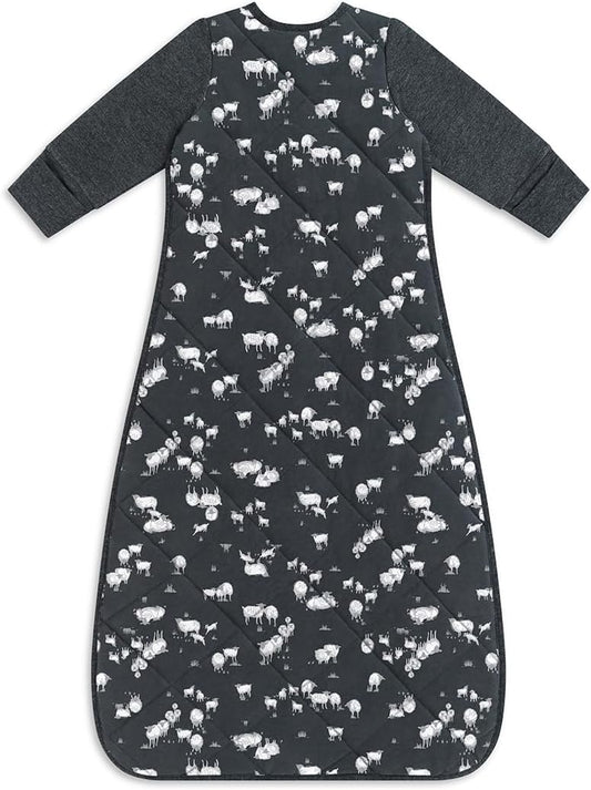 Love To Dream Saco de dormir Extra Quente, 6-18 meses, Carvão, 3,5 TOG para temperaturas frias (abaixo de 16°C), Cobertor Vestível de Manga Comprida, Edredom Integrado, Algodão Lavável à Máquina, 2 Zíperes para Facilitar a Troca de Fraldas