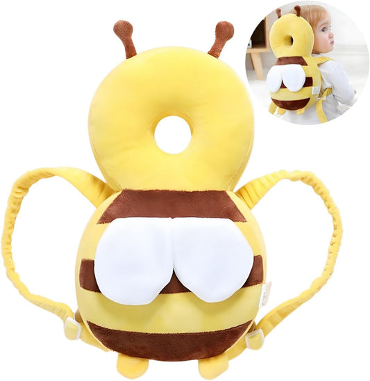 PandaEar Mochila de proteção para cabeça para bebês, protetor de cabeça para crianças pequenas que estão aprendendo a andar, almofada de proteção de cabeça ajustável e segura (amarela)