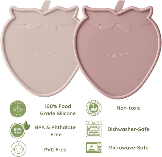 PandaEar Conjunto de 2 Bandejas de Silicone para Congelar Papinhas de Bebê , Bandeja para Congelar Cubos para Desmame com Tampa, Formas para Picolé de Leite Materno, 13 x 14 ml (0,5 oz)
