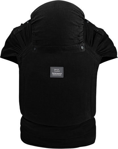 Bebamour Canguru para Bebê, Tamanho Único Ajustável, Fácil de Usar, Preto