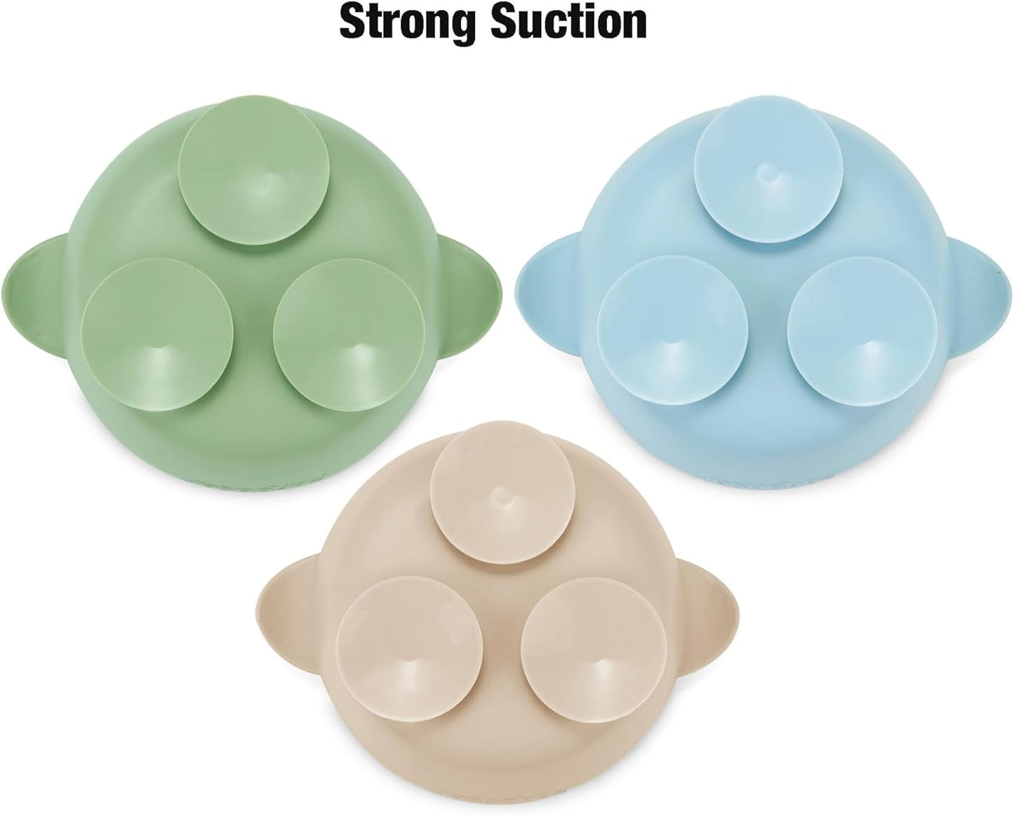 PandaEar Conjunto de 3 Tigelas de Aço Inoxidável com Ventosa, Antiderrapantes e com Capa de Silicone para Bebês e Crianças, Inquebráveis e Sem Sujeira