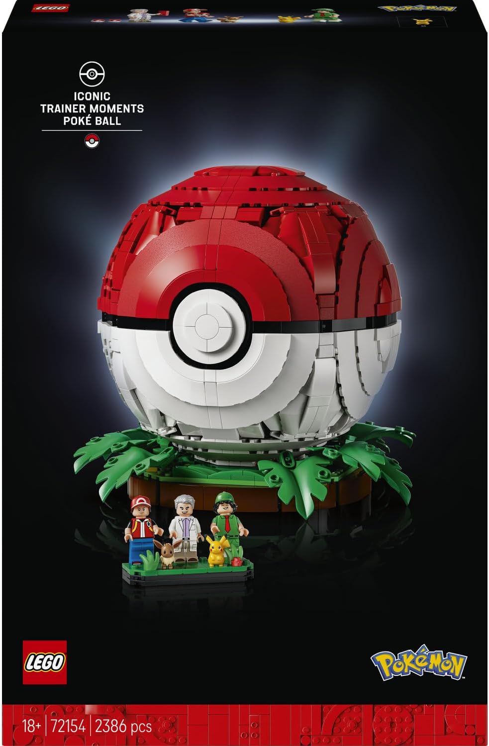 LEGO Pokémon – Momentos Icônicos de Treinador: Poké Bola (72154) | Conjunto para adultos, modelo para exibição, figuras de Pikachu e Eevee, decoração para montar, ideia de presente para fãs de jogos, 2386...