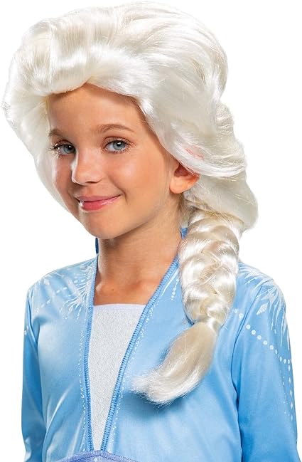 DISGUISE Peruca Elsa oficial da Disney para crianças, acessórios congelados perucas infantis tamanho único