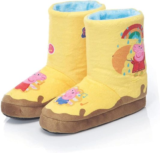 WOW STUFF Peppa Pig Toys Botas para Poças de Lama, Galochas Amarelas Interativas com Som e Música Ativados Enquanto Você Anda ou Corre, Ideal para Brincar de Faz de Conta e se Vestir para Crianças Pequenas