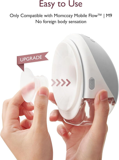 Momcozy Mobile Flow | Inserto de flange de 19 mm para atualização M9, acessórios de reposição originais para bomba de amamentação Mobile Flow | M9, pacote com 4 peças (19 mm)