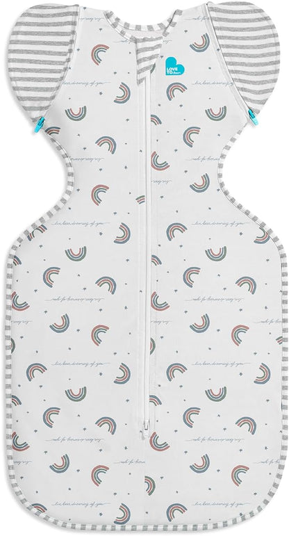 Love To Dream™ Saco de Transição Swaddle UP™, Grande (8,5–11 kg) – Rainbow Dream | Ajuste perfeito com abas removíveis | 1.0 Tog | Ideal para primavera e verão (20–24 °C) | Algodão lavável à máquina com zíper duplo