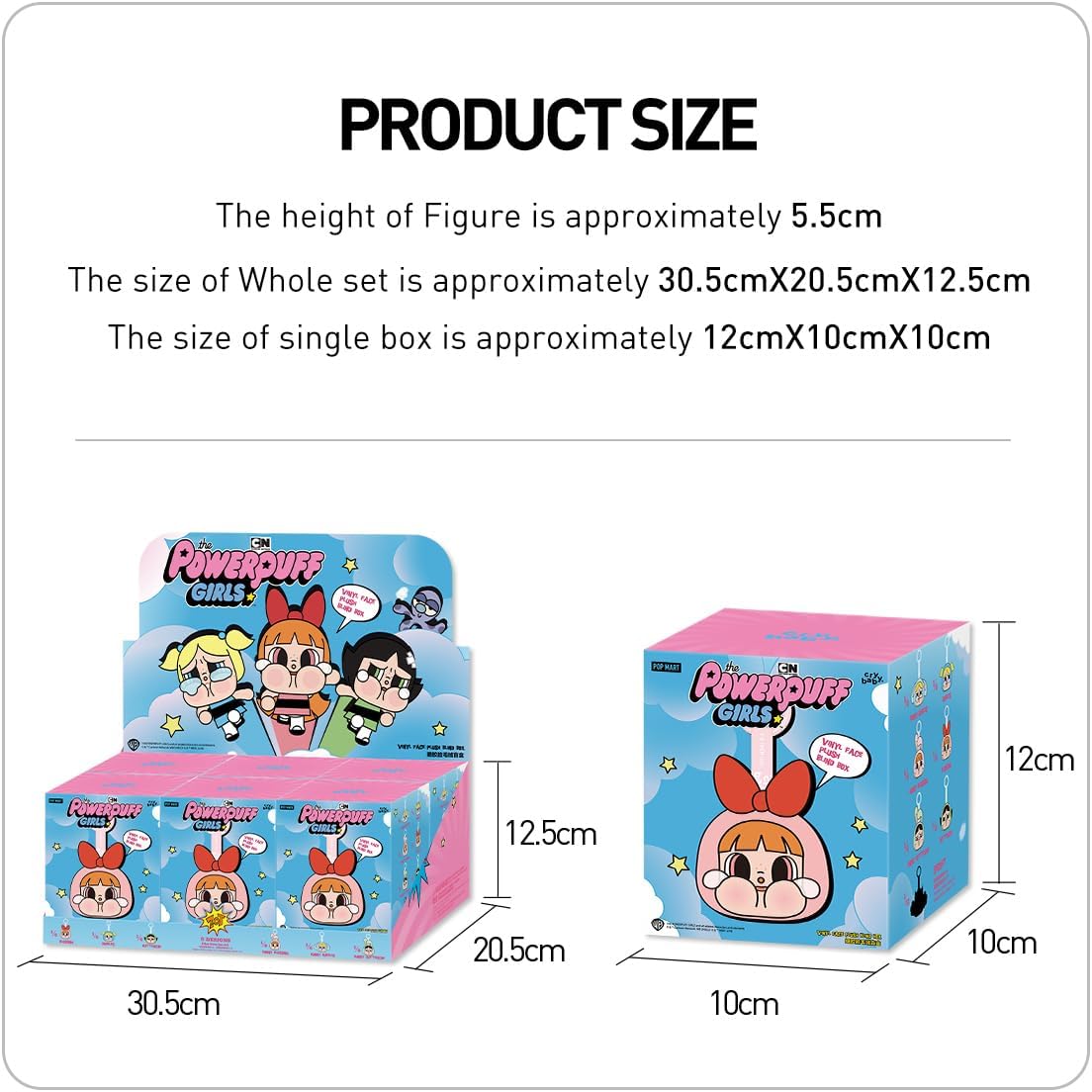 POP MART CRYBABY × Série Meninas Superpoderosas - Conjunto completo de pelúcia de vinil com rosto de 2,5 polegadas, boneco de ação, brinquedo artístico, personagem articulado, colecionável favorito dos fãs