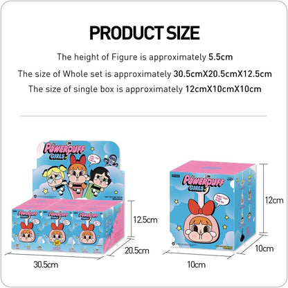 POP MART CRYBABY × Série Meninas Superpoderosas - Conjunto completo de pelúcia de vinil com rosto de 2,5 polegadas, boneco de ação, brinquedo artístico, personagem articulado, colecionável favorito dos fãs