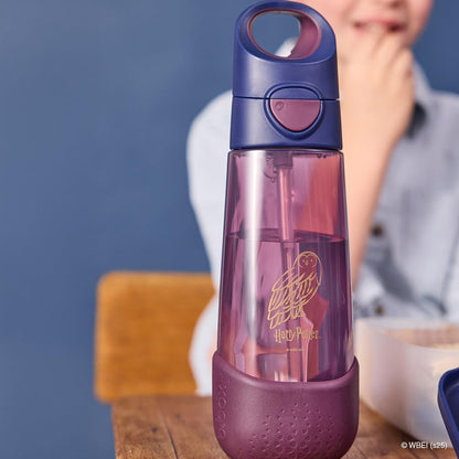 b.box Garrafa de água infantil 600ml/20.3oz em Tritan: Garrafa de água com canudo e tampa para escola, viagens e creche. À prova de derramamento e vazamentos. Formato triangular com fácil aderência. Livre de BPA e própria para lava-louças