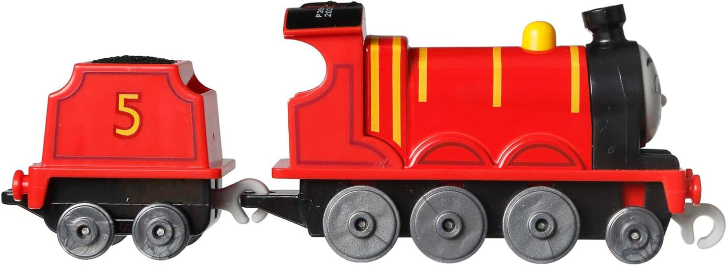 Fisher-Price Trem de brinquedo Thomas & Friends James, de metal fundido, para empurrar, para crianças em idade pré-escolar a partir de 3 anos, HDY62