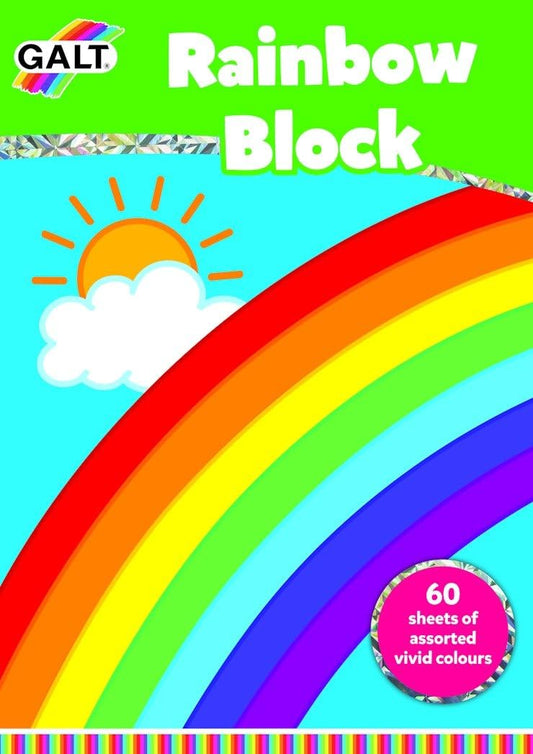 Galt Toys, Bloco Arco-Íris, Bloco de Papel Colorido, 60 Folhas, Idades 3 Anos Acima