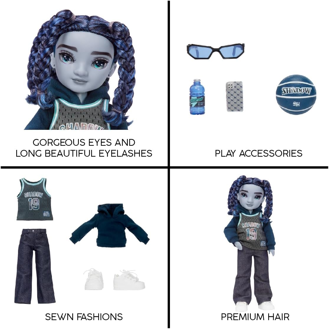 Rainbow High Shadow High Série 3 - Oliver - Boneco Fashion Azul - Menino - Roupa da Moda e mais de 10 Acessórios Coloridos para Brincar - Ideal para Crianças de 4 a 12 Anos e Colecionadores