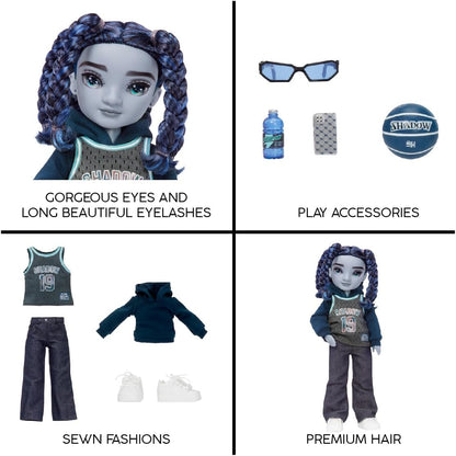 Rainbow High Shadow High Série 3 - Oliver - Boneco Fashion Azul - Menino - Roupa da Moda e mais de 10 Acessórios Coloridos para Brincar - Ideal para Crianças de 4 a 12 Anos e Colecionadores