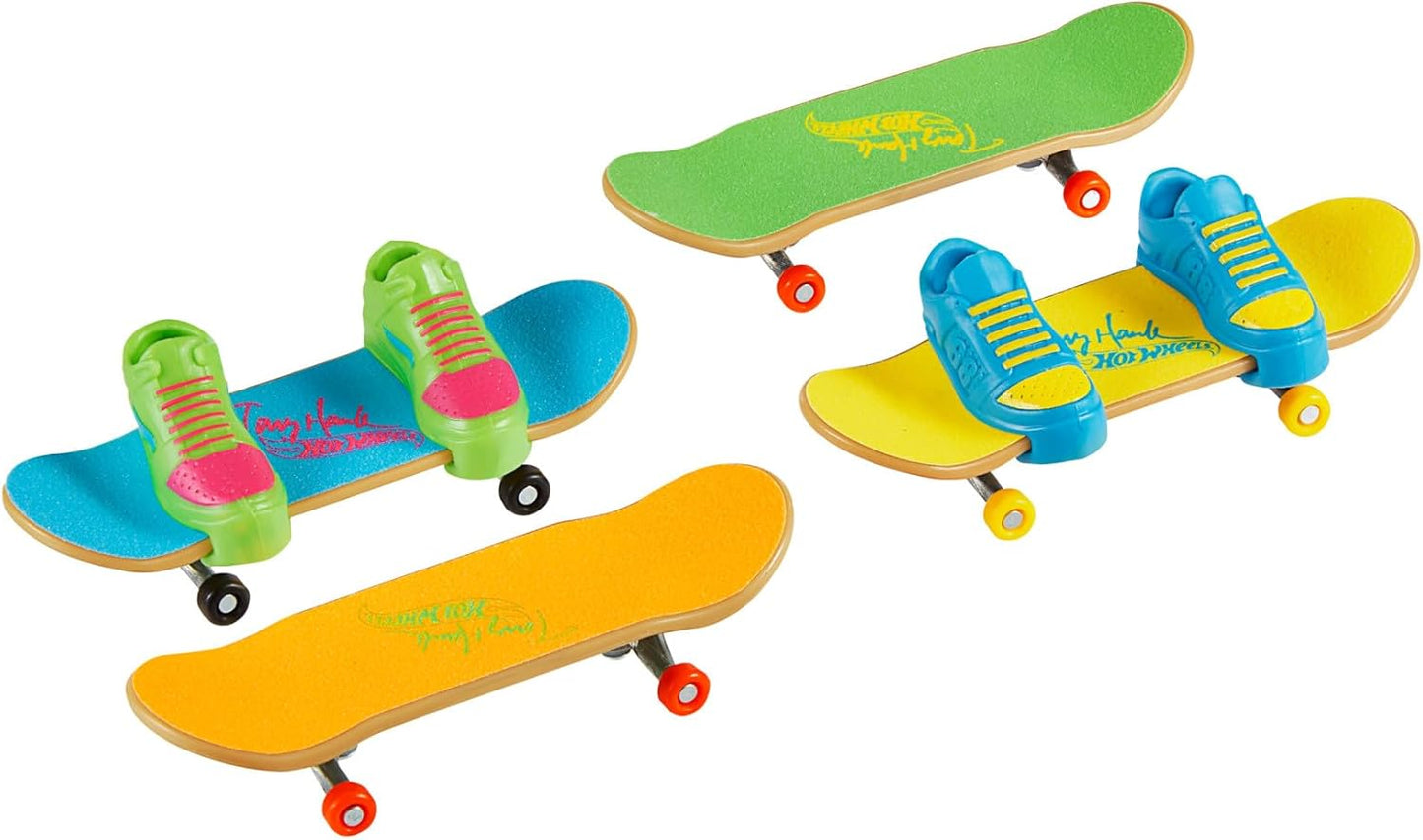 Hot Wheels Skate Neon Bones - Conjunto com 4 skates de dedo e sapatos de skate removíveis, inspirados no Tony Hawk. Desenvolvido em colaboração com Tony Hawk, HXK84.