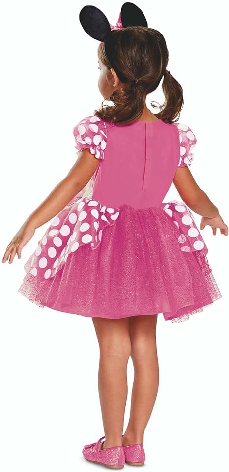 DISGUISE  Disney oficial deluxe rosa minnie mouse traje crianças, minnie mouse vestir-se roupa saia meninas vestido extravagante, trajes do dia do livro mundial para meninas