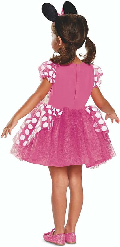 DISGUISE  Disney oficial deluxe rosa minnie mouse traje crianças, minnie mouse vestir-se roupa saia meninas vestido extravagante, trajes do dia do livro mundial para meninas