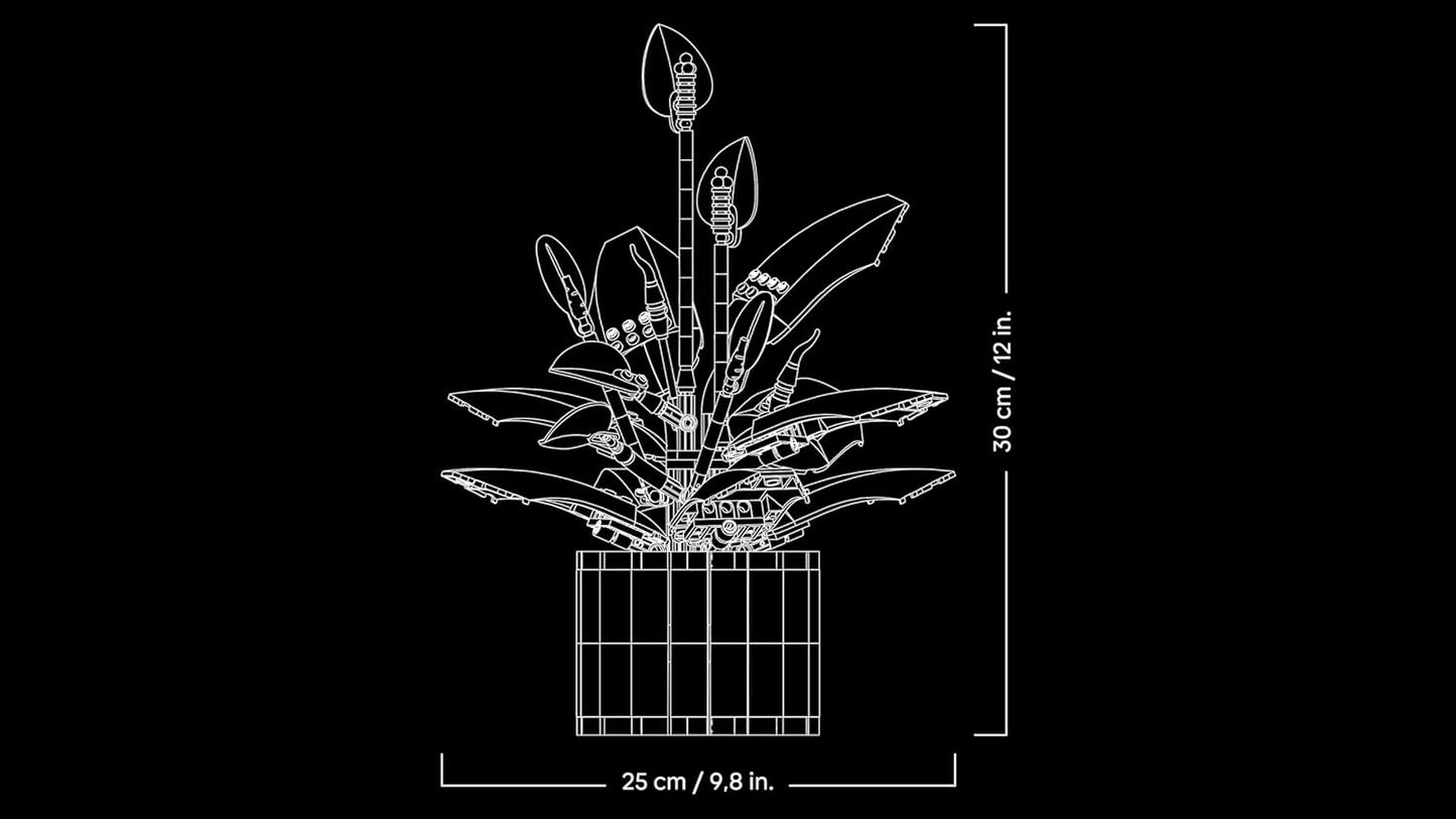 LEGO Botanicals Lírio da Paz - Conjunto de Planta Artificial em Vaso para Adultos - Presente DIY para o Dia das Mães, incluindo Flores e Botões Artificiais Brancos para Decoração de Sala de Estar ou Quarto - 11504