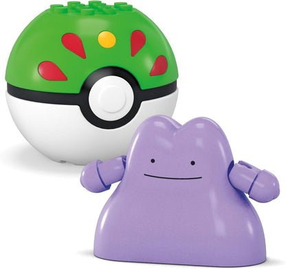MEGA Conjunto de Brinquedos de Montar Pokémon (Figura de Ação), Pacote com 2 Pokébolas (Pikachu e Ditto) com 42 Peças, para Crianças, JCT43