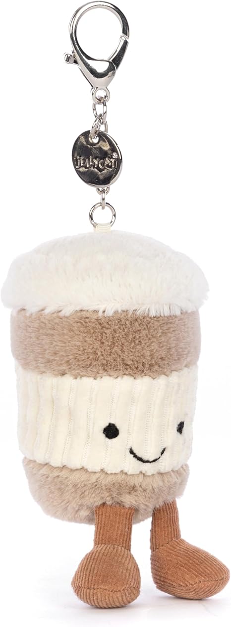 Jellycat Chaveiro divertido Coffee-To-Go, para viagem, tamanho P
