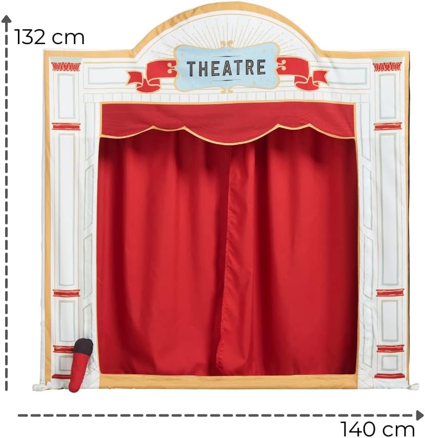 Haus Projekt Teatro de tenda grande para crianças, teatro de fantoches infantil interno e externo, meninas, teatro de simulação, casa de brincar para crianças, presentes para meninos, teatro extra grande