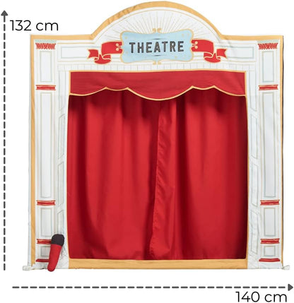 Haus Projekt Teatro de tenda grande para crianças, teatro de fantoches infantil interno e externo, meninas, teatro de simulação, casa de brincar para crianças, presentes para meninos, teatro extra grande