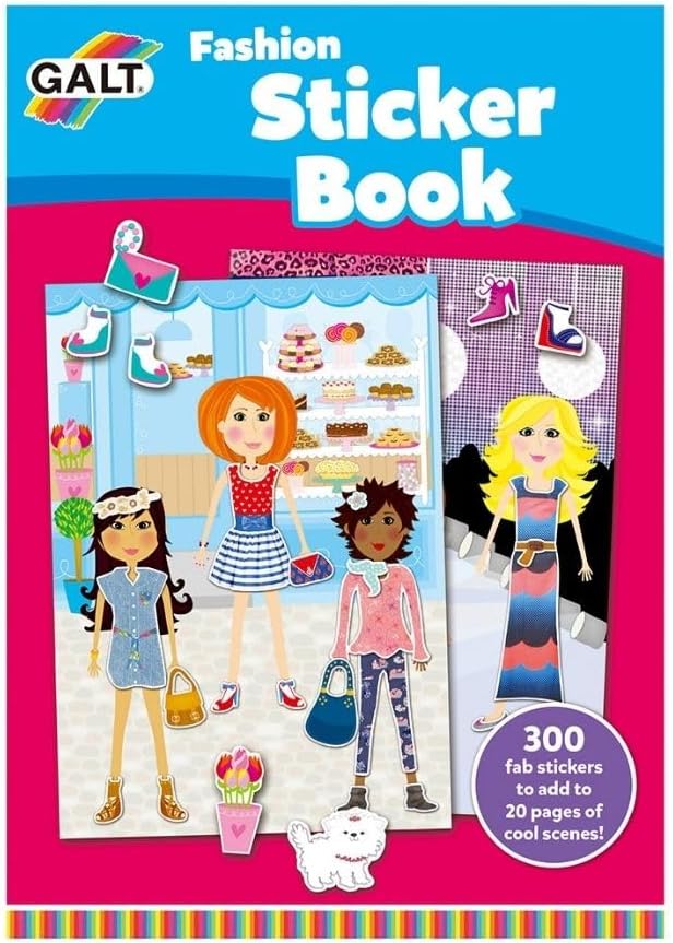 Galt Toys, livro de adesivos de moda, livros de adesivos infantis, a partir de 4 anos