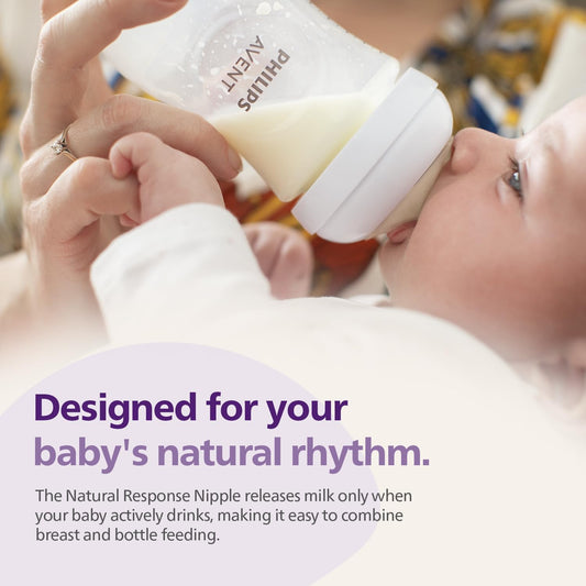 Philips Mamadeira Avent Natural Response – 2 unidades de 260 ml, para recém-nascidos e bebês maiores, livre de BPA, a partir de 1 mês (Modelo SCY903/02)