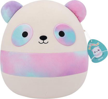 Squishmallows Original de 12 polegadas – Jonah, o Panda Tie-Dye Roxo e Rosa | Pelúcia Oficial Jazwares (Tamanho Médio)