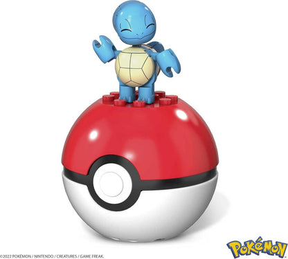 MEGA Conjunto de Montar Construx Pokémon Squirtle – Kit de 17 peças com expositor em formato de Poké Bola – Compatível com outros conjuntos MEGA Construx – Presente para crianças a partir de 6 anos