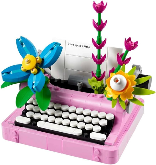 LEGO Máquina de escrever Creator 3 em 1 com brinquedo de flores - transforma-se em um modelo Keytar ou um vaso de flores com caneta e caderno - Conjunto de construção para meninas e meninos com mais de 8 anos - Presente de aniversário criativo