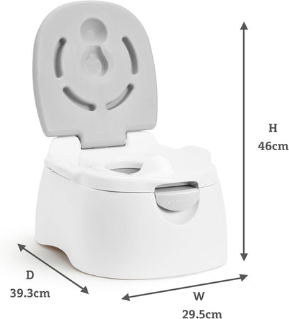 Munchkin Assento sanitário 90342, branco, assento sanitário Munchkin resistente | Assento sanitário para treinamento de penico com alças e pernas | Assento sanitário portátil para crianças pequenas | Cinza