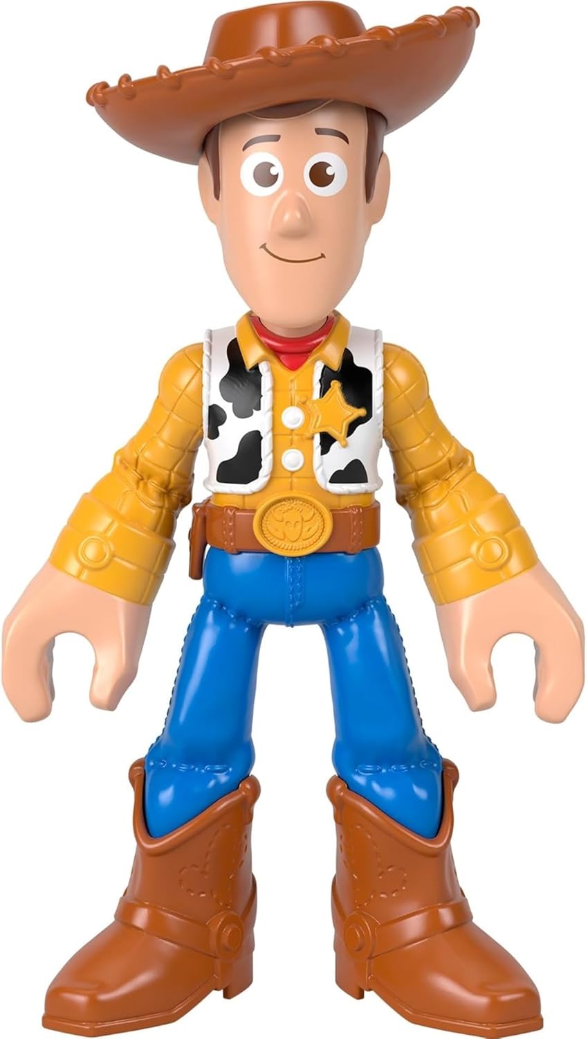 Fisher-Price Figura de ação Woody da Imaginext XL de 24 cm com articulação, vestindo o visual característico do filme, inspirada em Toy Story da Disney e Pixar, JMD33