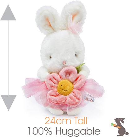BUNNIES BY THE BAY Coelhinho de Pelúcia Blossom Bunny da Bichinho de Pelúcia Super Macio com Tutu Rosa e Flor de Veludo | 24cm de Altura | Brinquedo de Pelúcia | Brinquedo para Bebês desde o Nascimento
