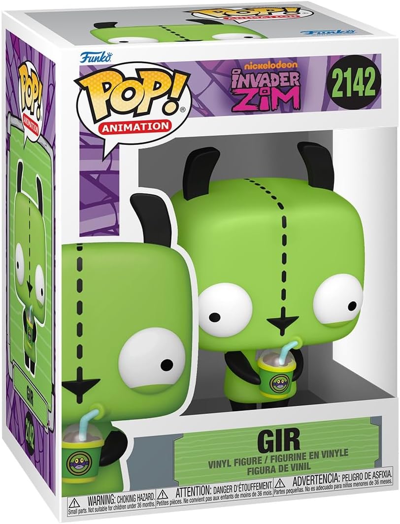 Funko Pop! Animation: Invader Zim - GIR - Figura de vinil colecionável - Ideia para presente - Produtos oficiais - Brinquedos para crianças e adultos - Fãs de desenhos animados - Figura modelo para colecionadores e exposição