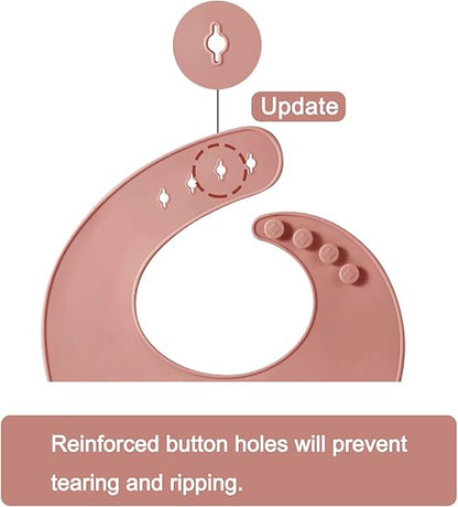 PandaEar Conjunto de 3 Babadores de Silicone para Bebês e Crianças | Babador Ajustável e Impermeável para Desmame, Livre de BPA, Macio e Durável, com Bolso Grande para Coletor de Alimentos