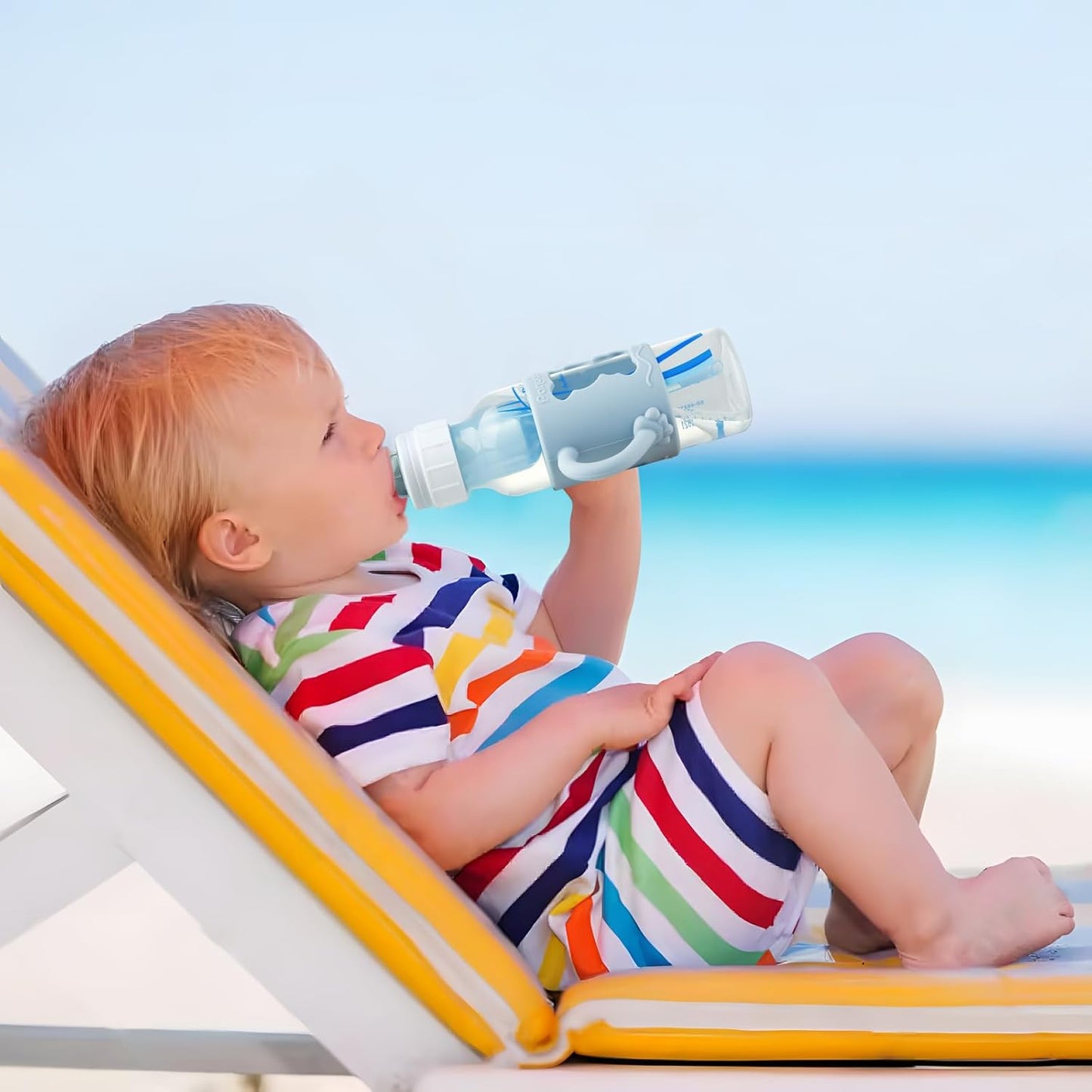 PandaEar Conjunto de 4 Alças de Silicone Compatíveis com Mamadeiras Estreitas Dr. Brown's de 250 ml (8 oz), Suportes para Mamadeira