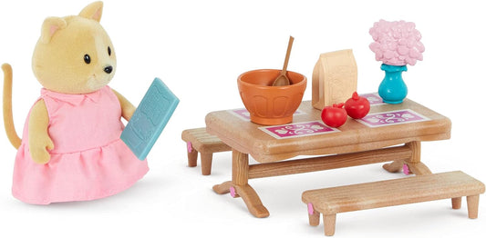 Li’l Woodzeez – Quarto principal e conjunto de jantar – Conjunto de brinquedos de 26 peças com móveis de quarto e acessórios de cozinha – Brinquedos em miniatura e conjuntos de jogos para crianças de 3 anos ou mais